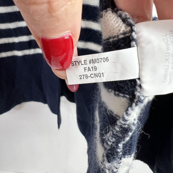 Madewell Sz S Cardigan Sweater Cozy Walker Striped Wool Alpaca Blend Nautical - Picture 9 of 11